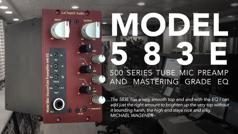 LaChapell Audio 583e 500 series tube microphone preamp with integrated EQ front image